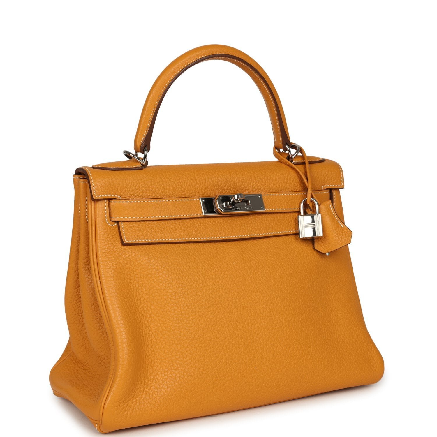 Hermes Kelly Retourne 28 Moutarde Clemence Palladium Hardware - Image 2