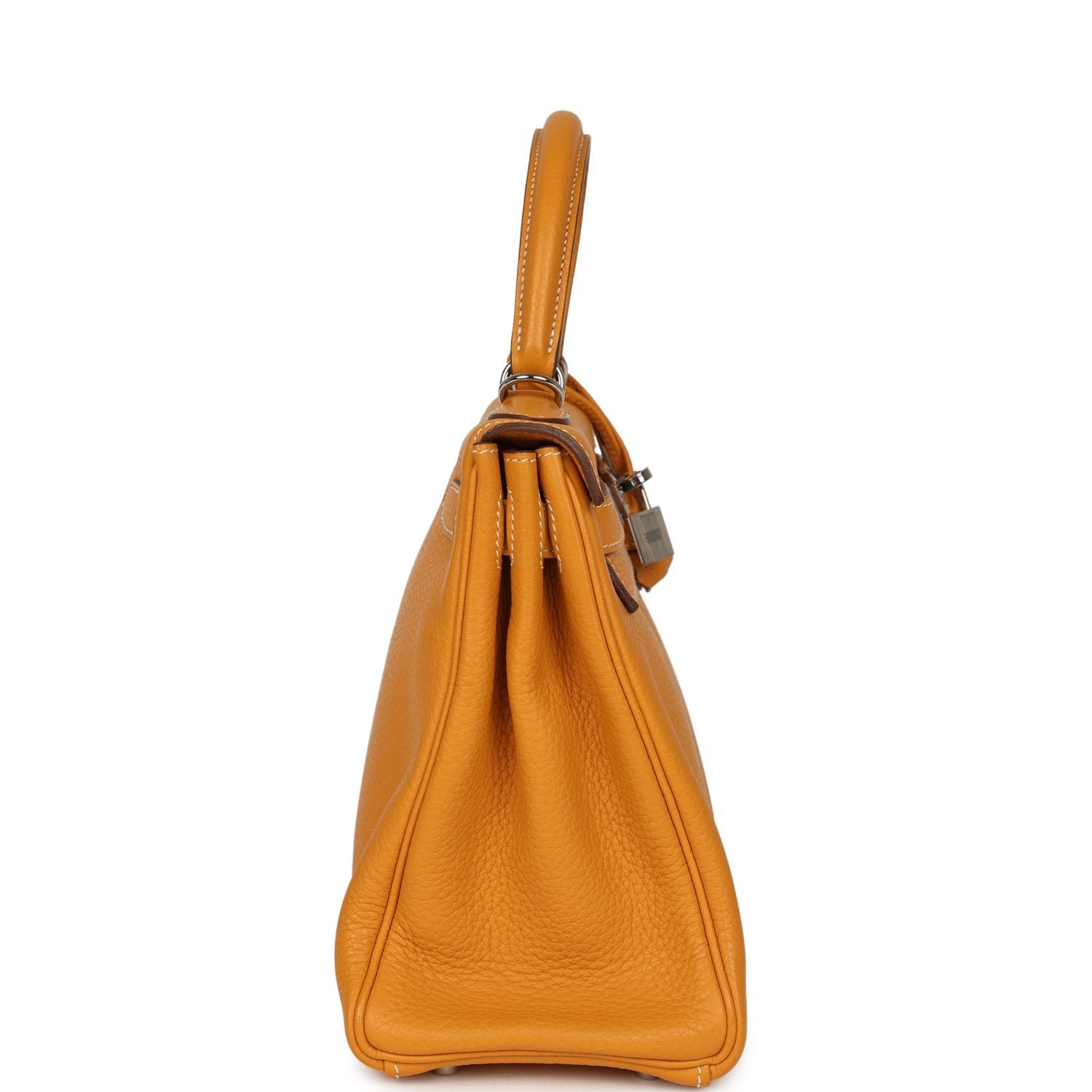 Hermes Kelly Retourne 28 Moutarde Clemence Palladium Hardware - Image 3