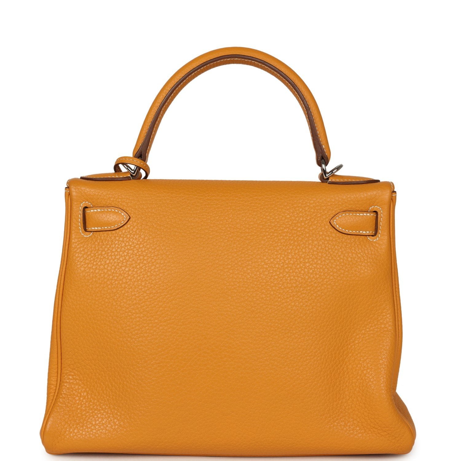 Hermes Kelly Retourne 28 Moutarde Clemence Palladium Hardware - Image 4