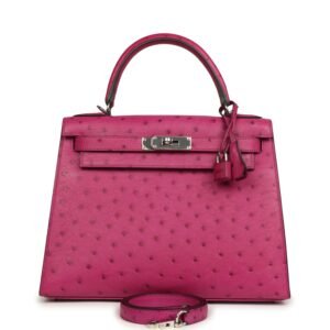 Hermes Kelly Sellier 28 Rose Poupre Ostrich Palladium Hardware (MAC-H-K-260209-3)