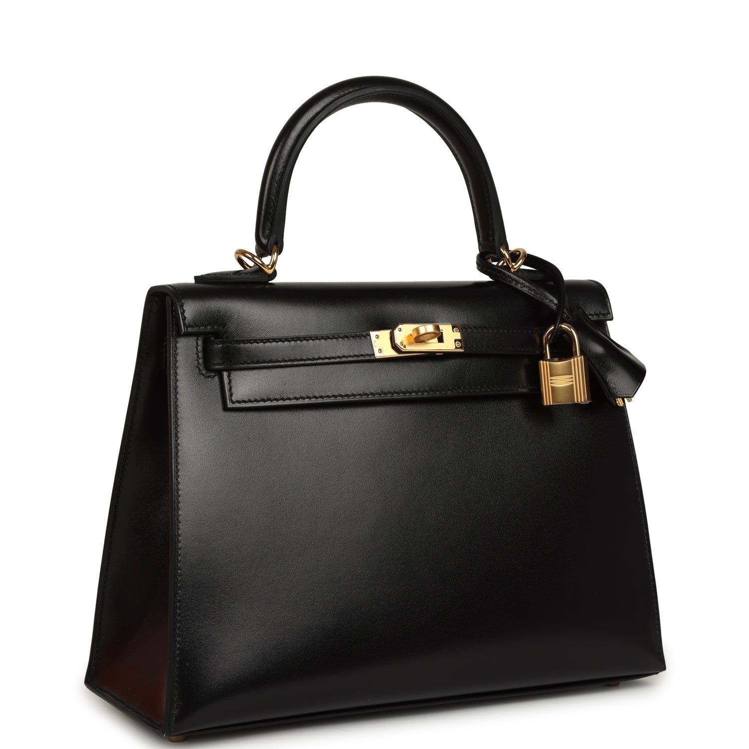 Hermes Kelly Sellier 25 Black Box Gold Hardware - Image 2