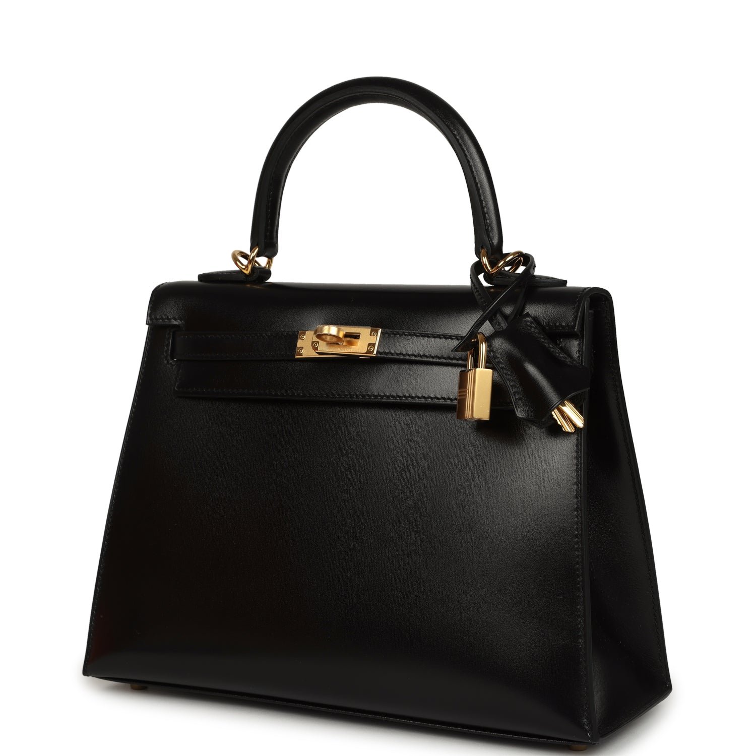 Hermes Kelly Sellier 25 Black Box Gold Hardware - Image 5