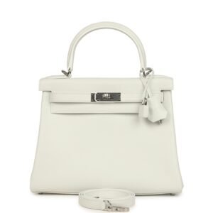Hermes Kelly Retourne 28 New White Evercolor Palladium Hardware