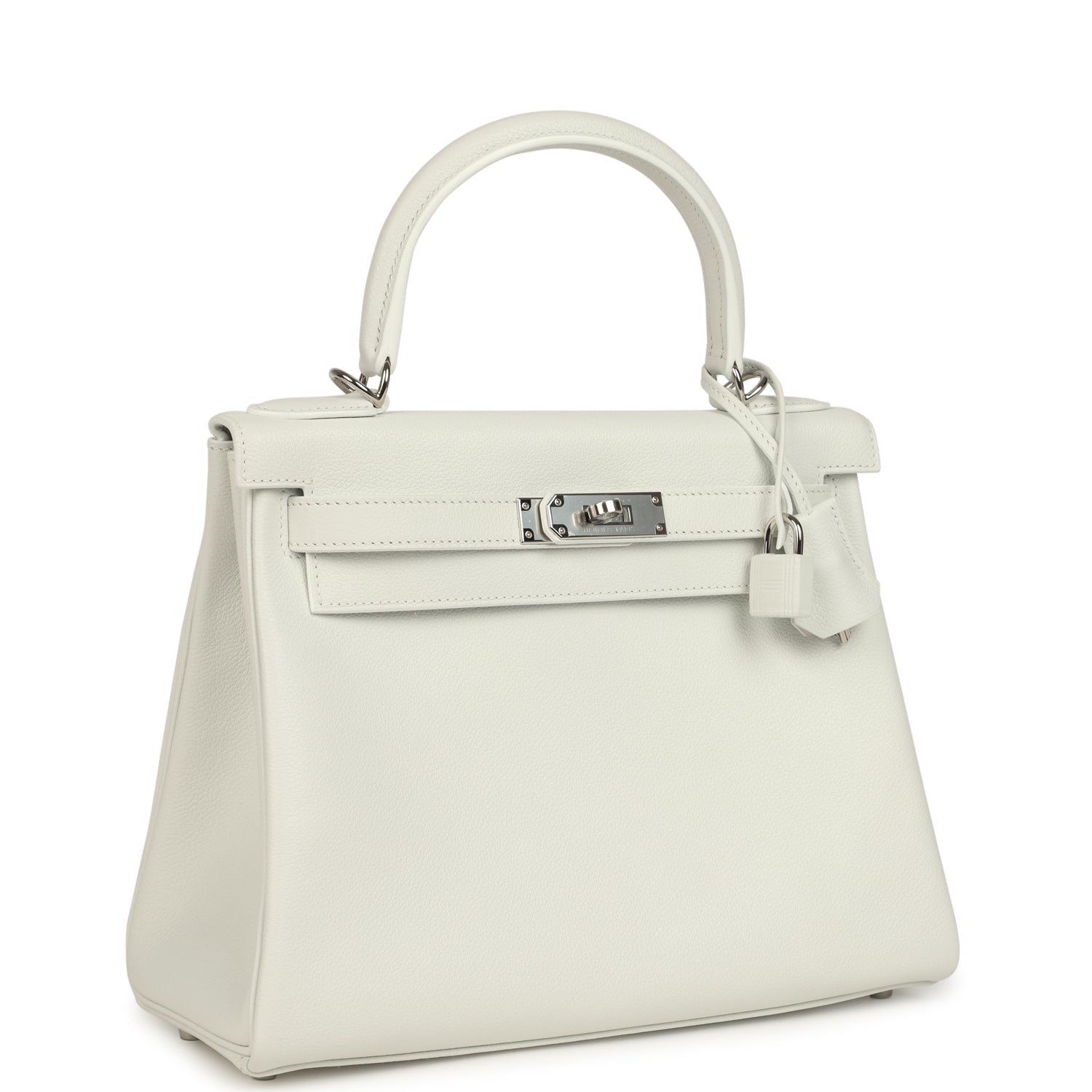 Hermes Kelly Retourne 28 New White Evercolor Palladium Hardware - Image 2