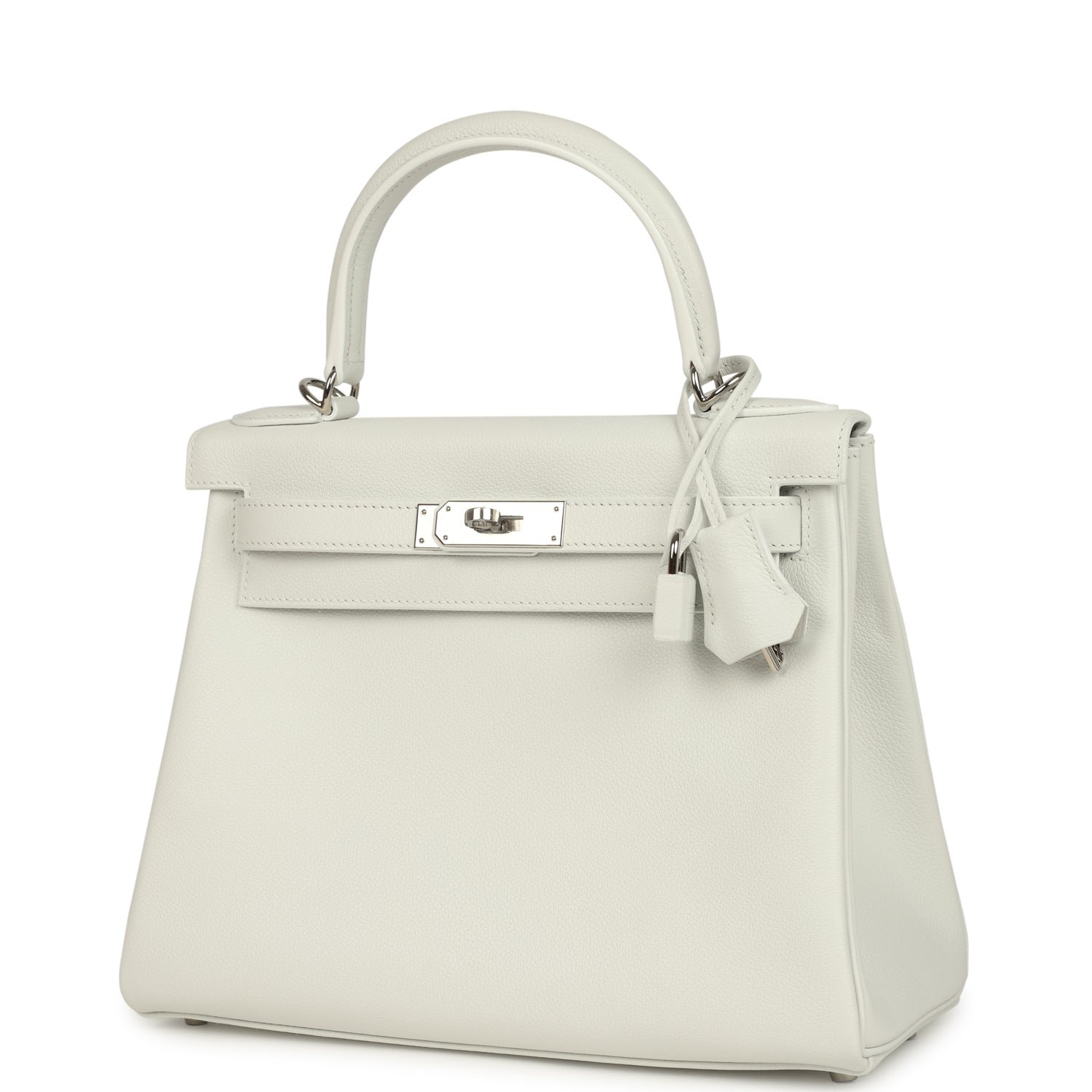 Hermes Kelly Retourne 28 New White Evercolor Palladium Hardware - Image 5