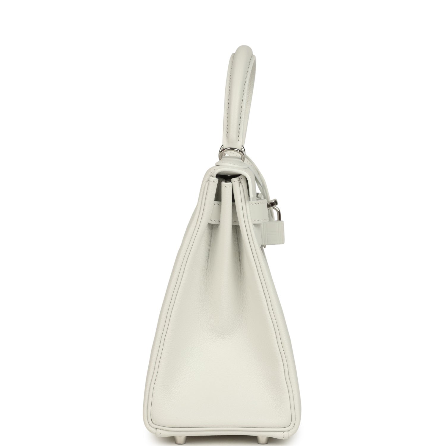 Hermes Kelly Retourne 28 New White Evercolor Palladium Hardware - Image 3