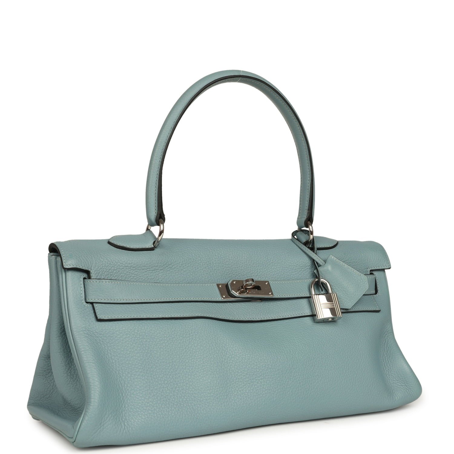 Vintage Hermes Shoulder Kelly 42 JPG Ciel Clemence Palladium Hardware - Image 2