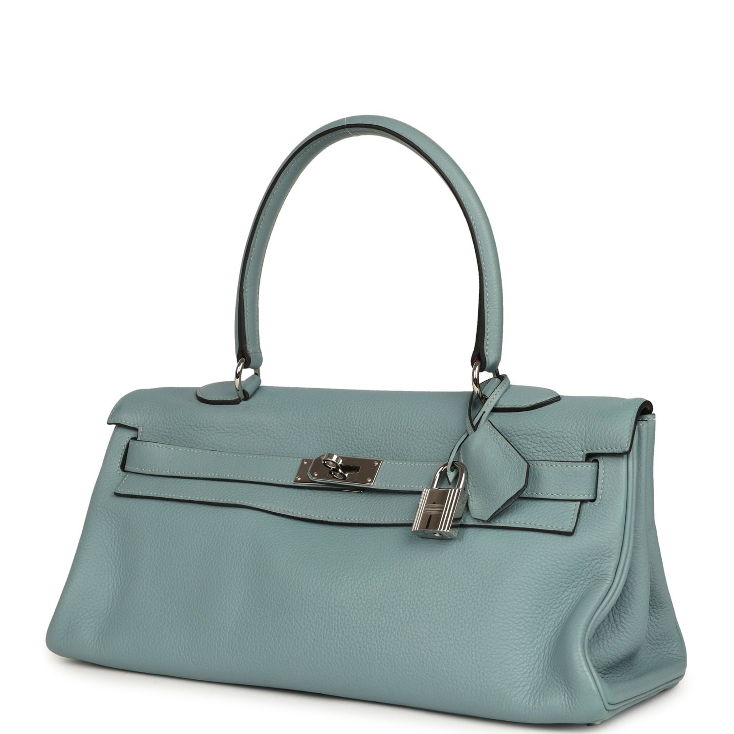Vintage Hermes Shoulder Kelly 42 JPG Ciel Clemence Palladium Hardware - Image 5