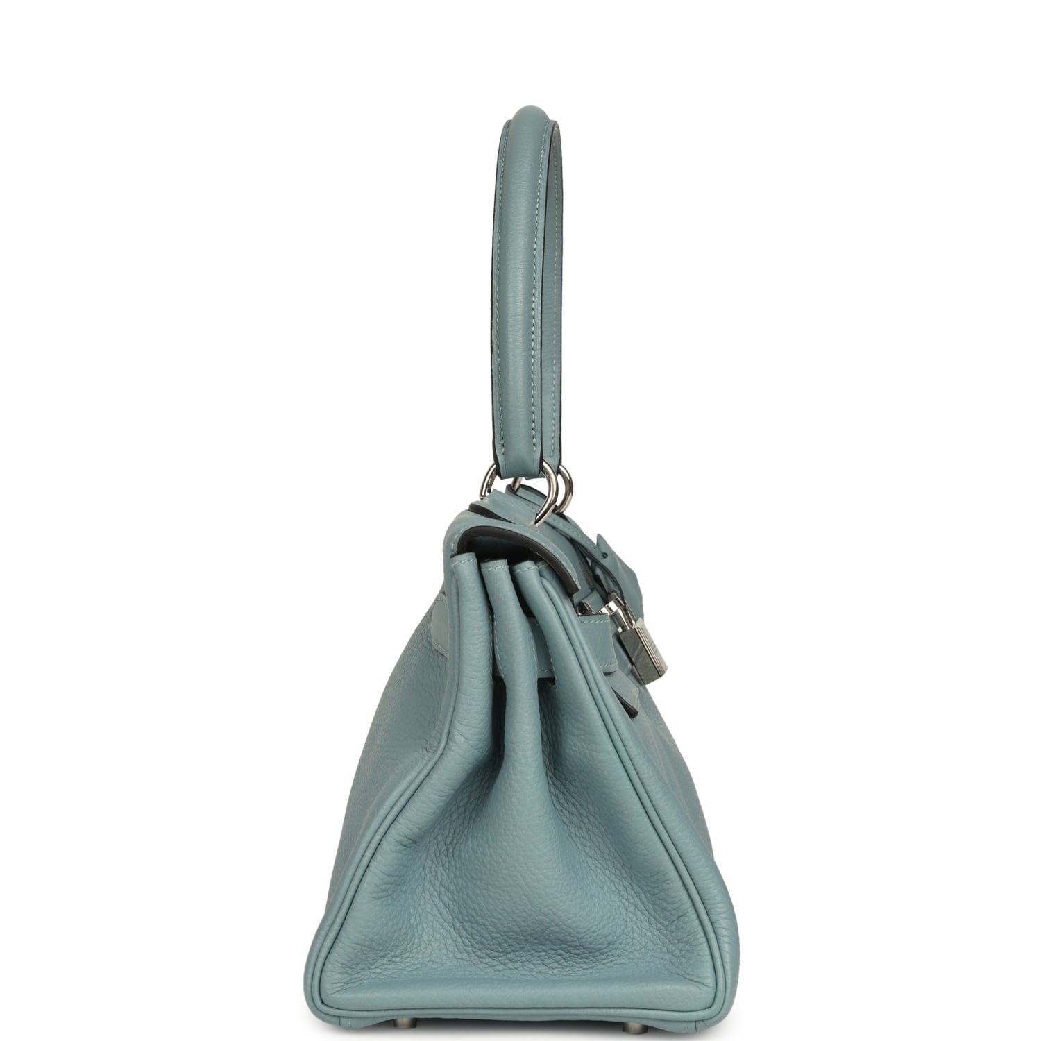 Vintage Hermes Shoulder Kelly 42 JPG Ciel Clemence Palladium Hardware - Image 3