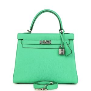 Hermes Kelly Retourne 25 Vert Comics Togo Palladium Hardware
