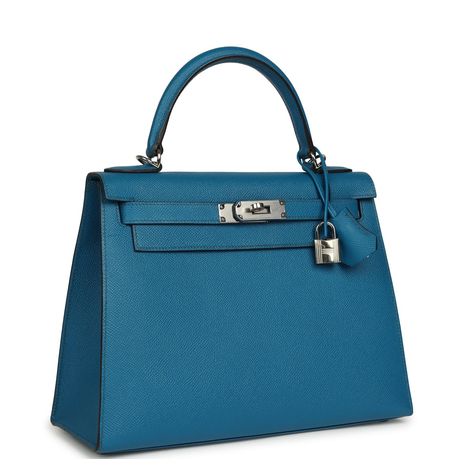 Hermes Kelly Sellier 28 Bleu Izmir Epsom Palladium Hardware - Image 2