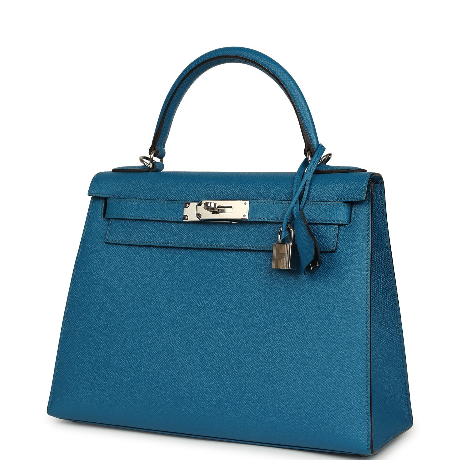 Hermes Kelly Sellier 28 Bleu Izmir Epsom Palladium Hardware - Image 5