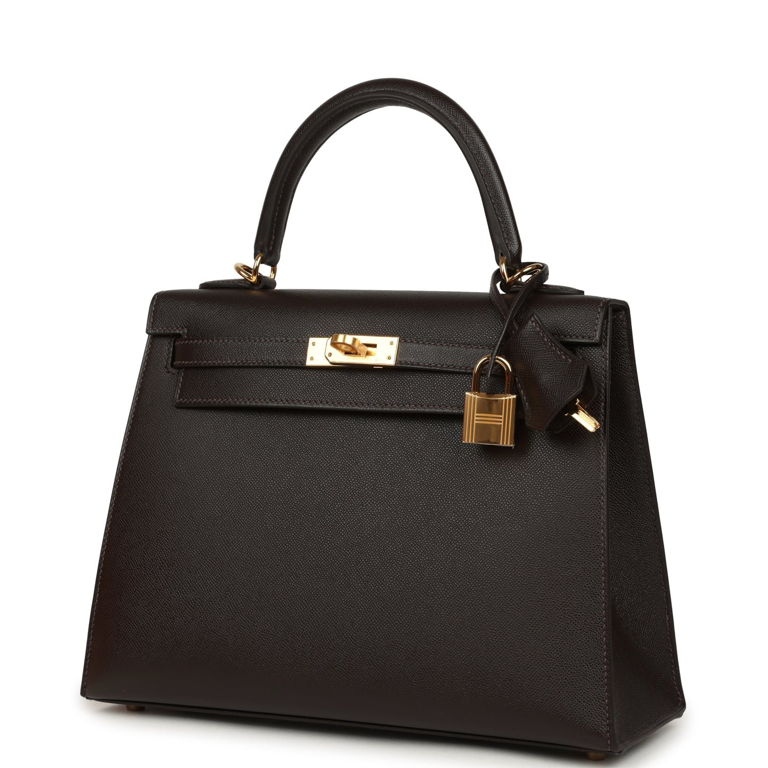 Hermes Kelly Sellier 25 Bai Brun Madame Gold Hardware - Image 5