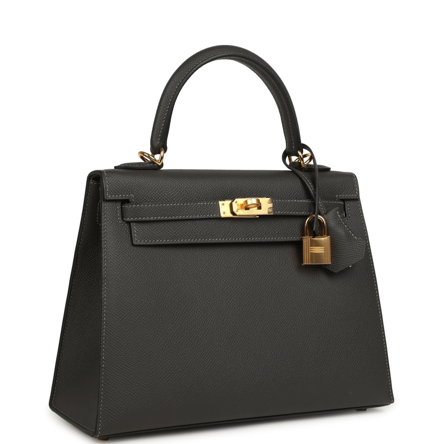 Hermes Kelly Sellier 25 Graphite Epsom Gold Hardware - Image 2