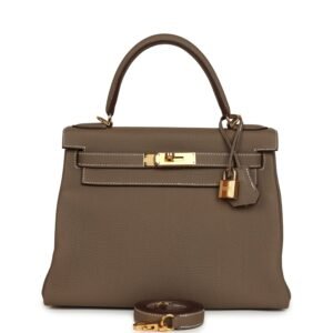 Hermes Kelly Retourne 28 Etoupe Togo Gold Hardware