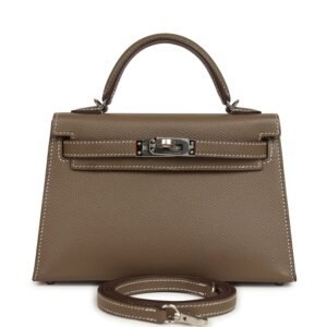 Hermes Kelly Sellier 20 Etoupe Epsom Palladium Hardware