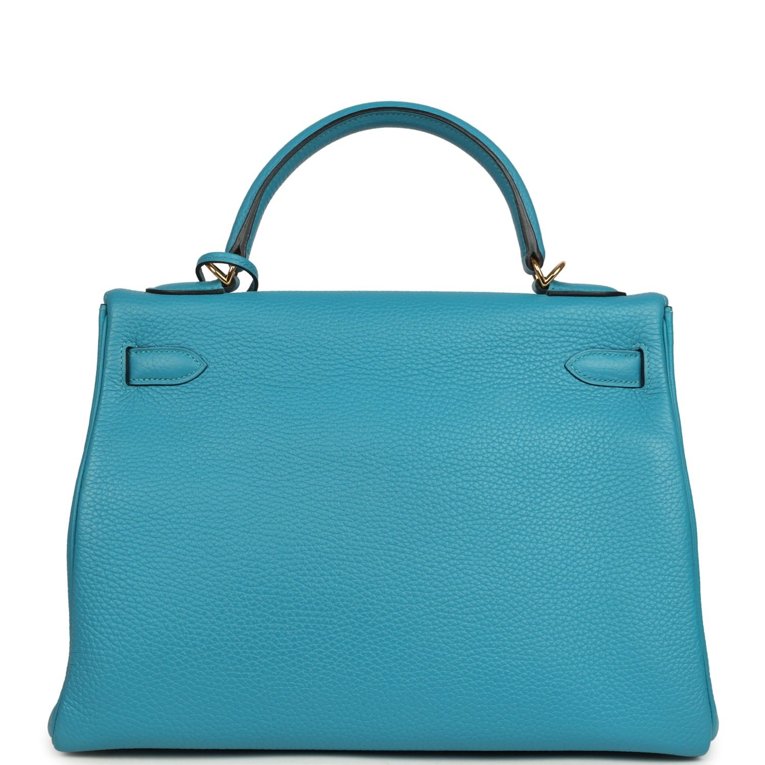 Hermes Kelly Retourne 32 Turquoise Clemence Gold Hardware - Image 4
