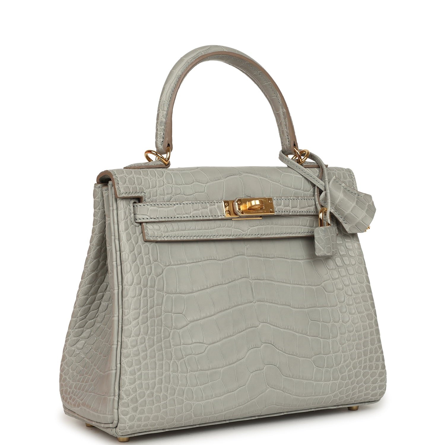 Hermes Kelly Retourne 25 Gris Perle Matte Alligator Gold Hardware - Image 2