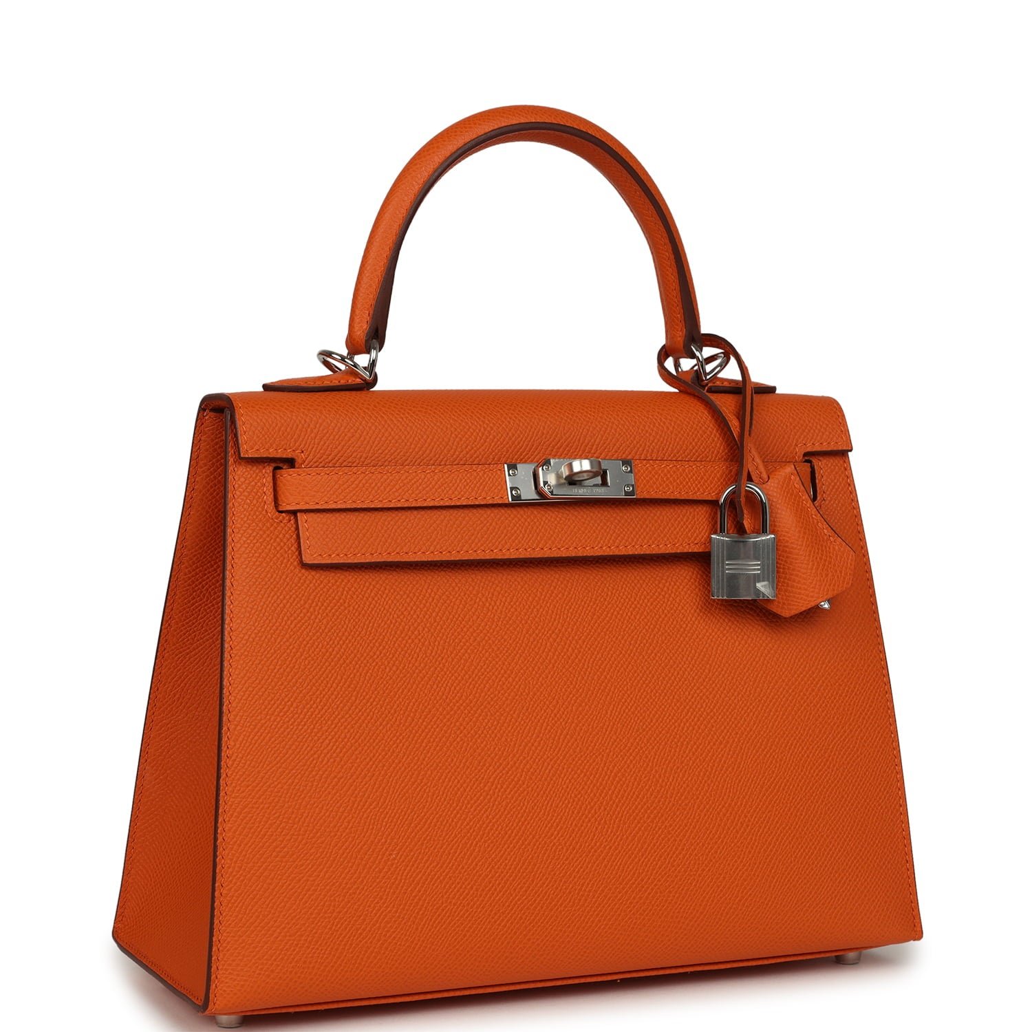 Hermes Kelly Sellier 25 Orange Epsom Palladium Hardware - Image 2
