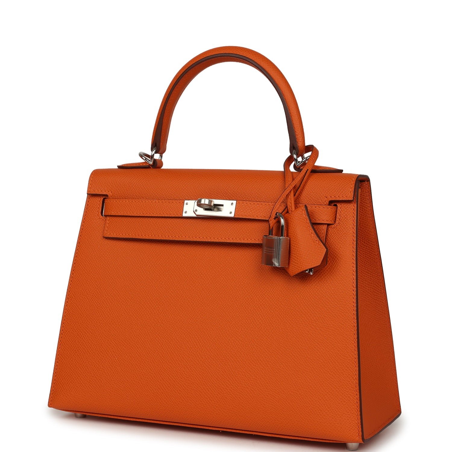 Hermes Kelly Sellier 25 Orange Epsom Palladium Hardware - Image 5