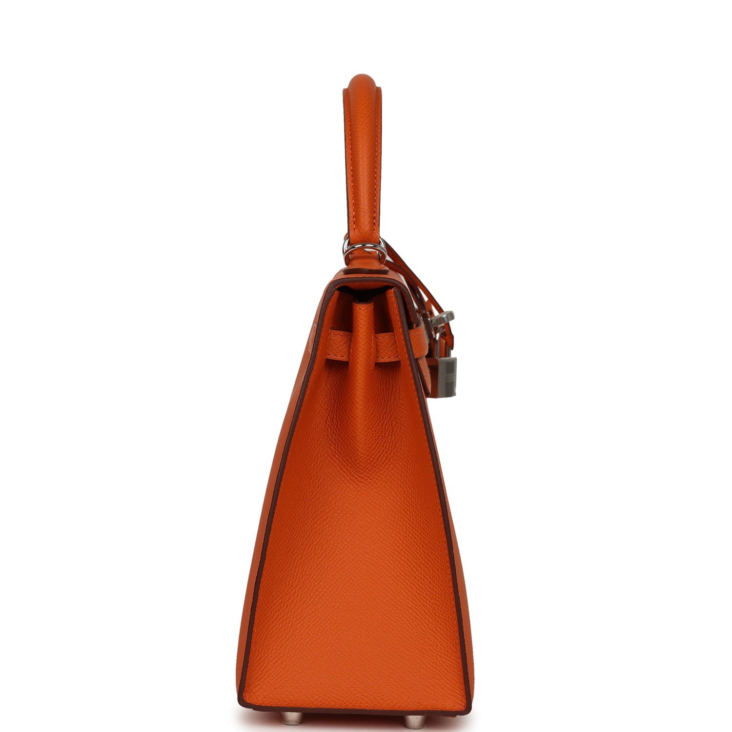 Hermes Kelly Sellier 25 Orange Epsom Palladium Hardware - Image 3