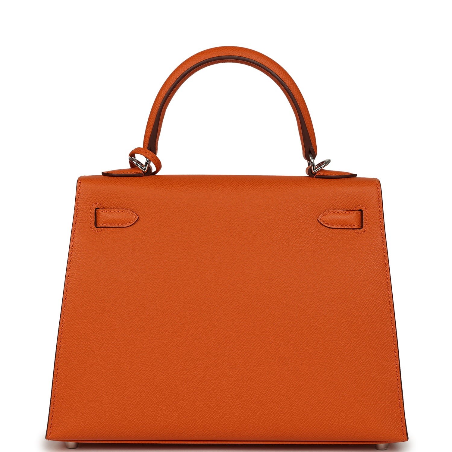 Hermes Kelly Sellier 25 Orange Epsom Palladium Hardware - Image 4