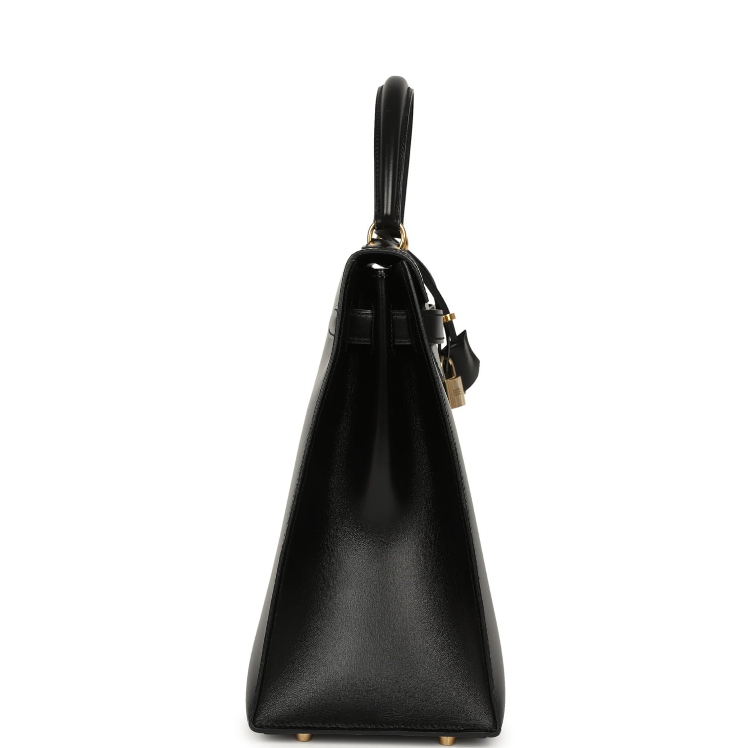Vintage Hermes Kelly Sellier 35 Black Box Gold Hardware - Image 3