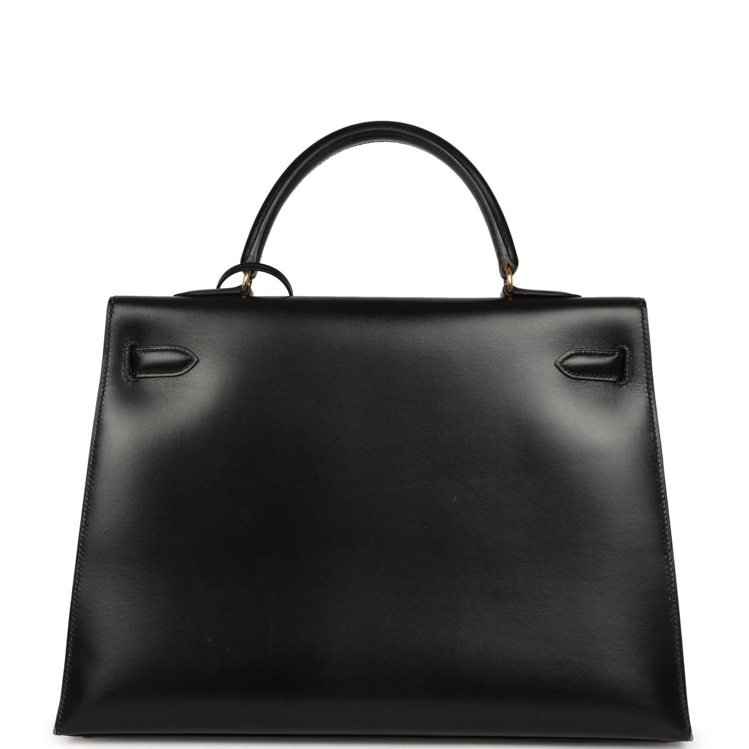 Vintage Hermes Kelly Sellier 35 Black Box Gold Hardware - Image 4