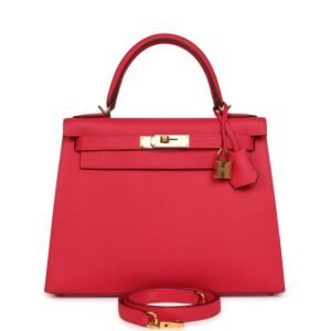 Hermes Kelly Sellier 28 Rose Extreme Epsom Gold Hardware (MAC-H-K-260501-2)