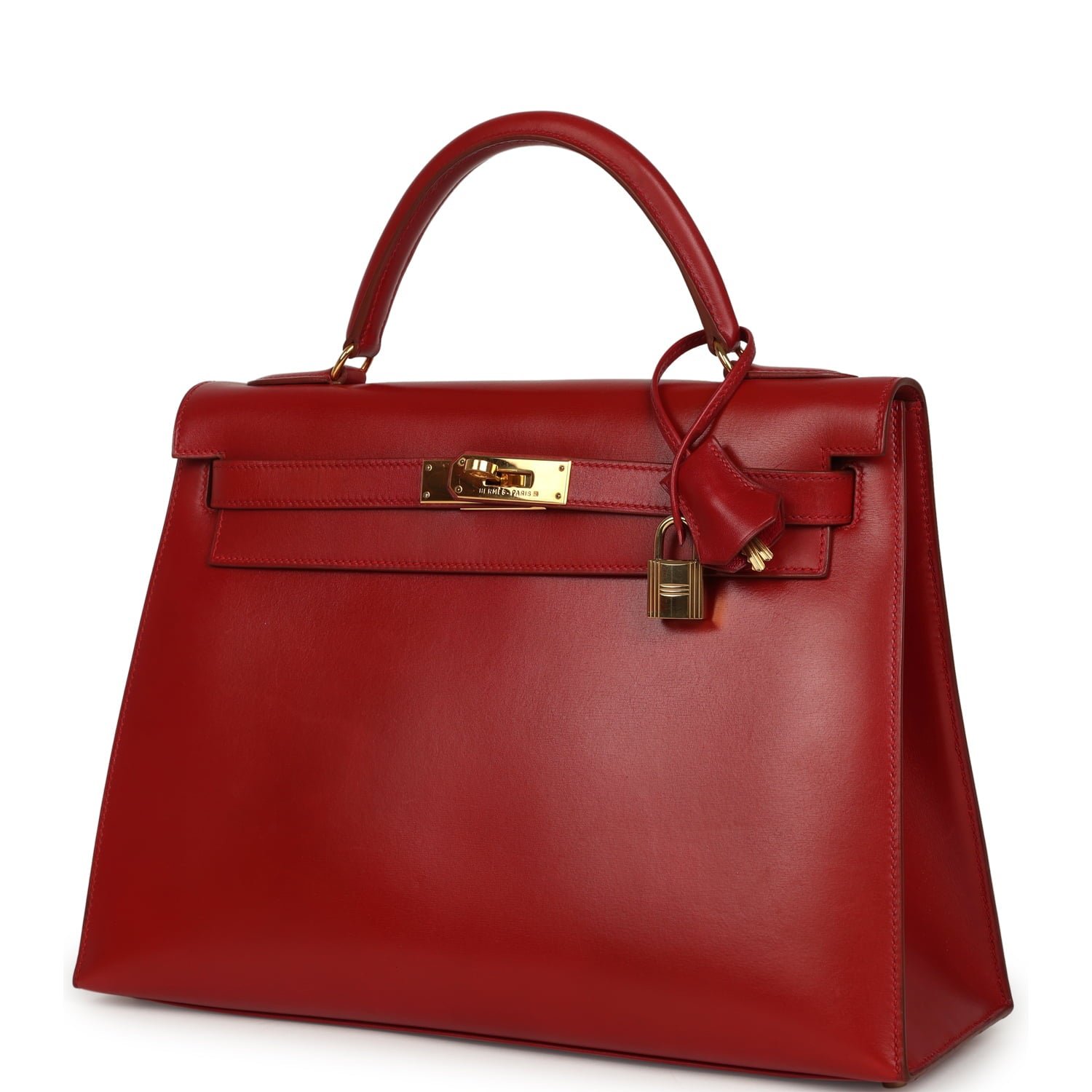 Vintage Hermes Kelly Sellier 32 Rouge Vif Box Gold Hardware (MAC-H-K-260508-4) - Image 5