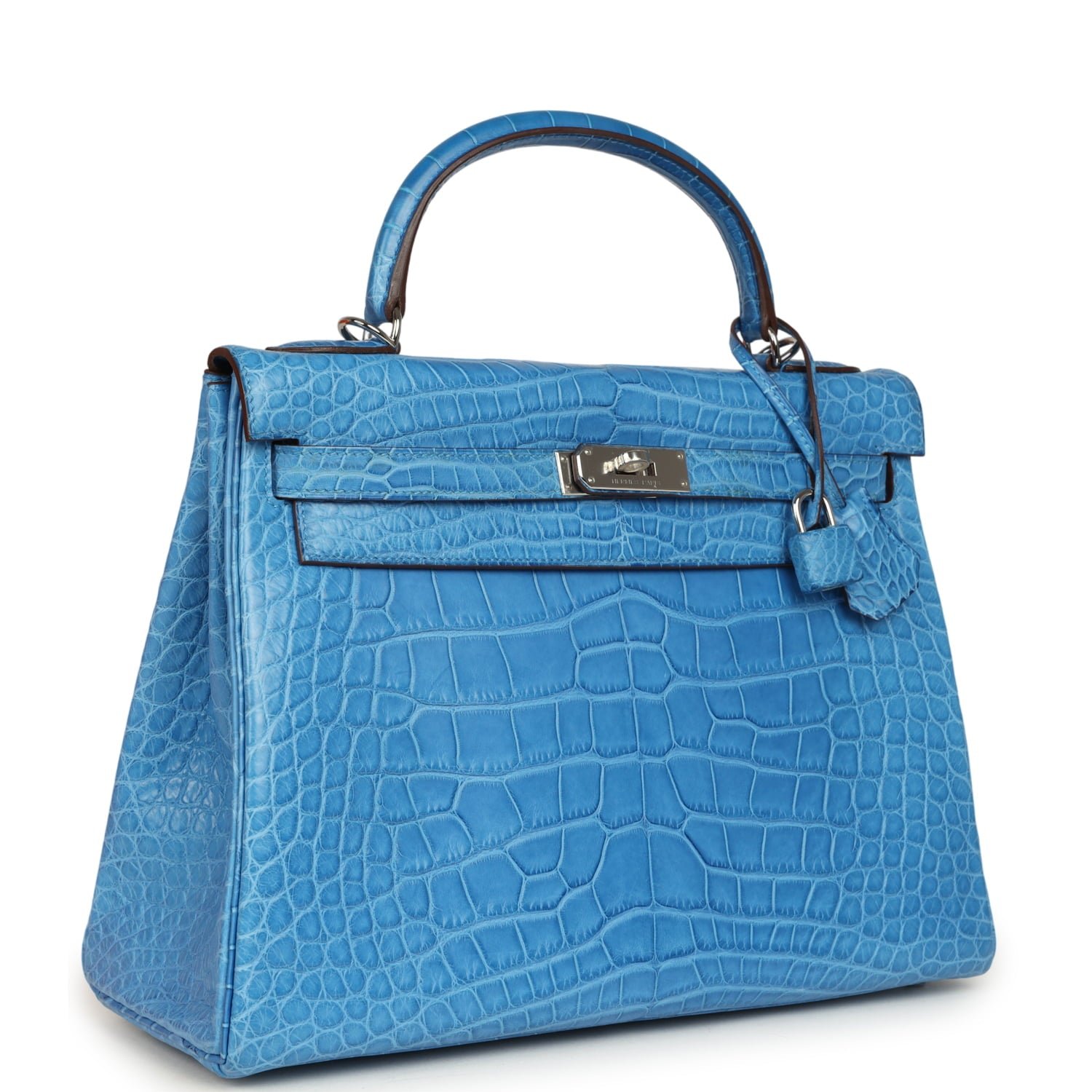 Hermes Kelly Retourne 32 Bleu Mykonos Matte Alligator Palladium Hardware - Image 2