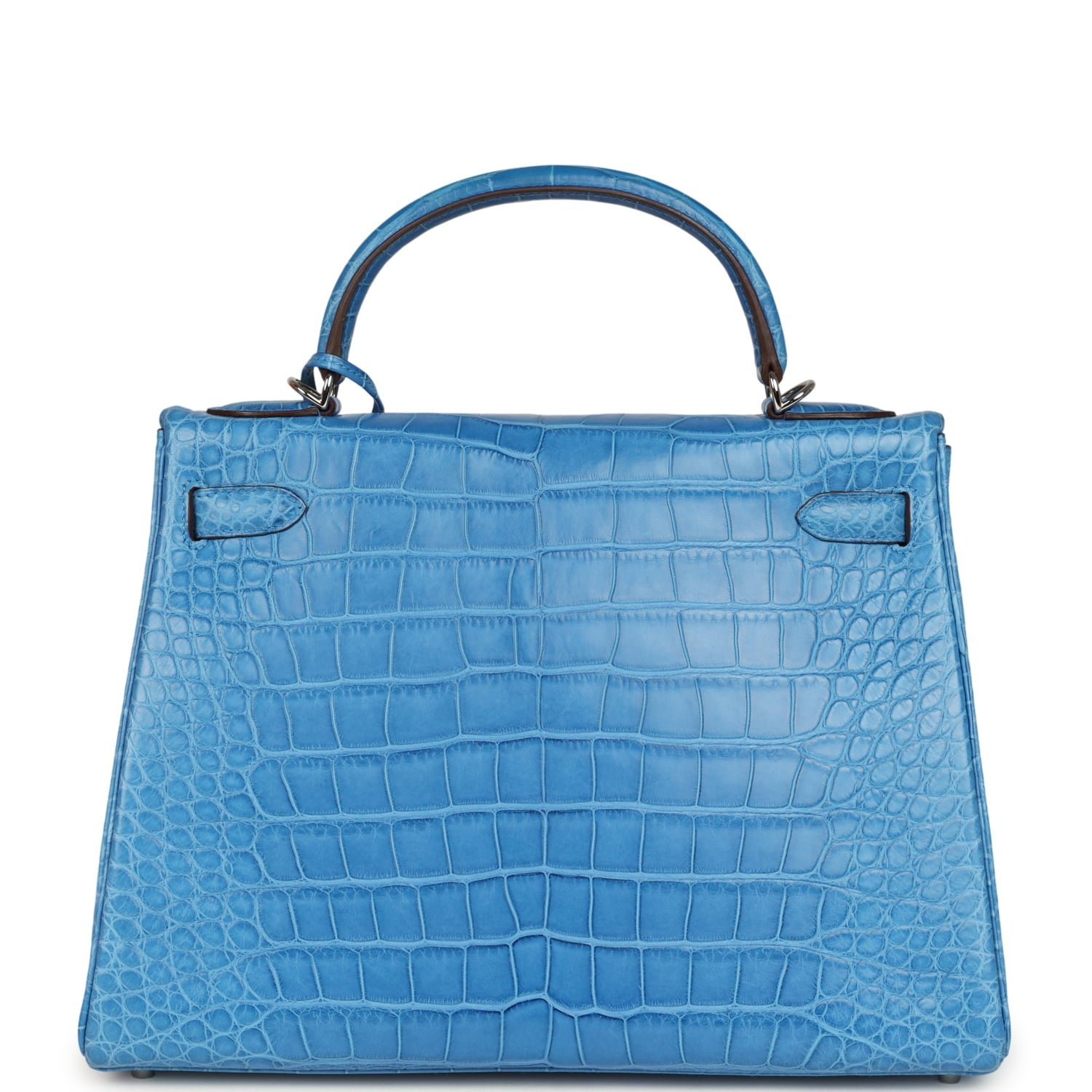 Hermes Kelly Retourne 32 Bleu Mykonos Matte Alligator Palladium Hardware - Image 4