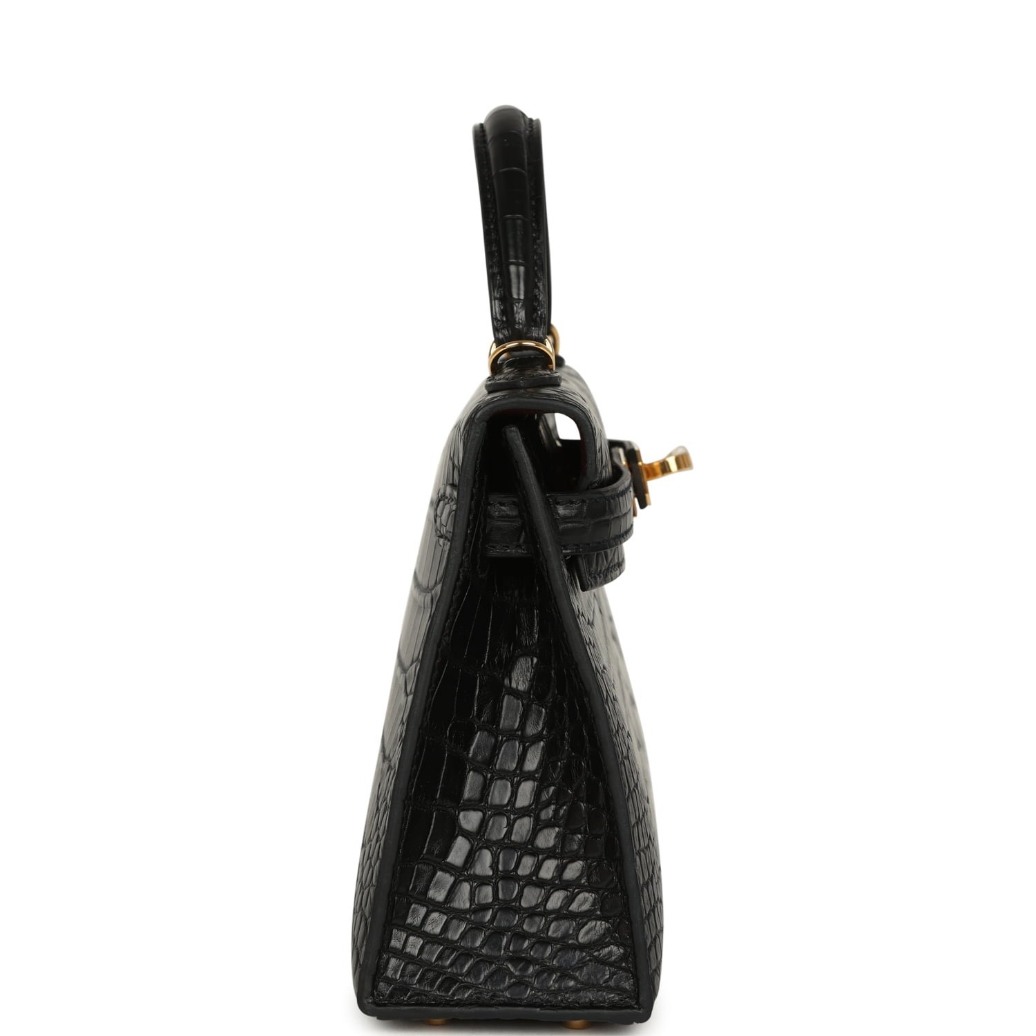 Hermes Special Order (HSS) Kelly Sellier 20 Black Verso Matte Alligator Gold Hardware - Image 3