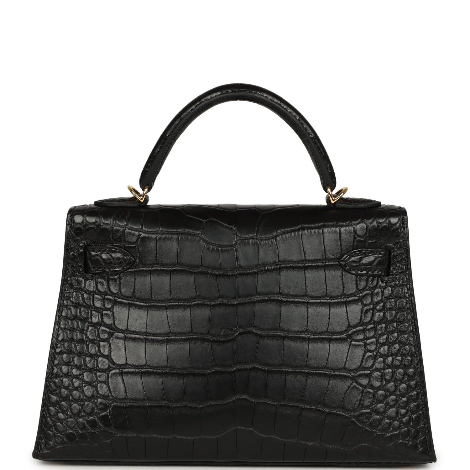 Hermes Special Order (HSS) Kelly Sellier 20 Black Verso Matte Alligator Gold Hardware - Image 4