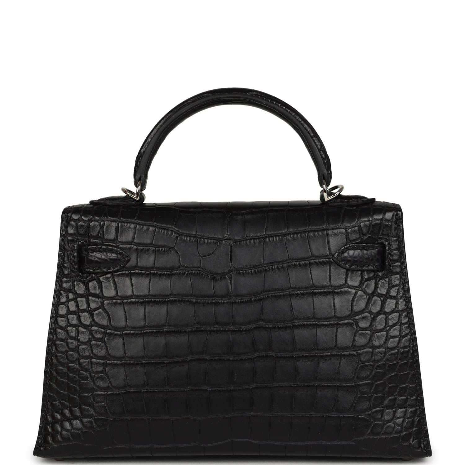 Hermes Special Order (HSS) Kelly Sellier 20 Black Verso Matte Alligator Palladium Hardware - Image 4