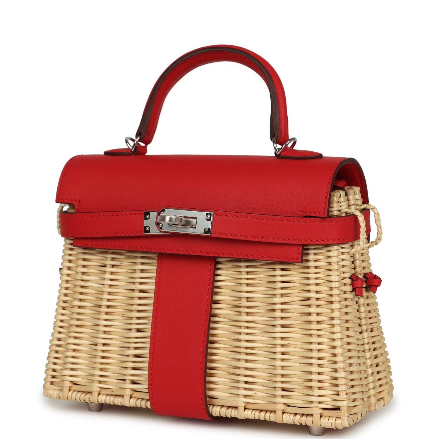 Hermes Mini Picnic Kelly 20 Rouge De Coeur Swift Palladium Hardware - Image 5
