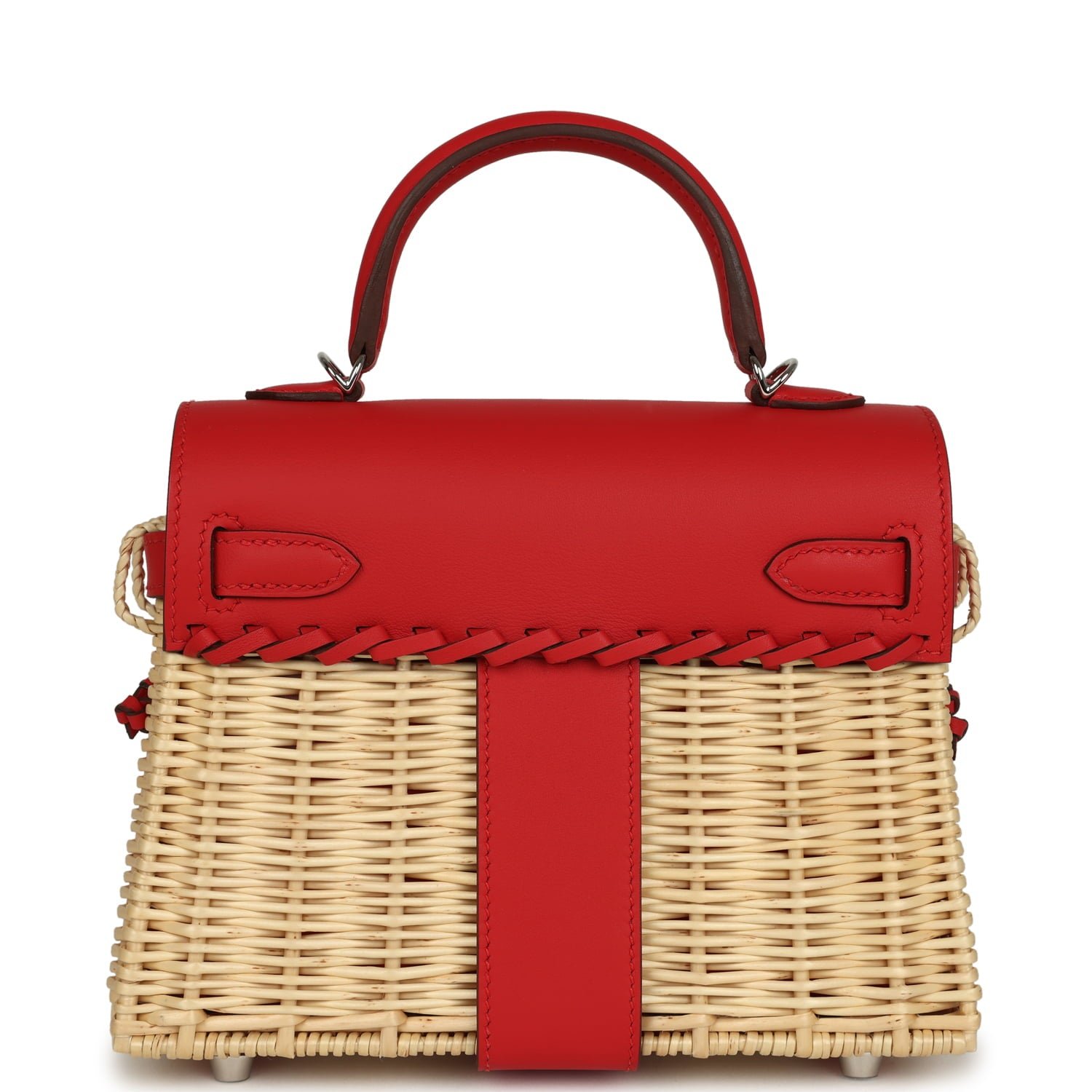 Hermes Mini Picnic Kelly 20 Rouge De Coeur Swift Palladium Hardware - Image 4