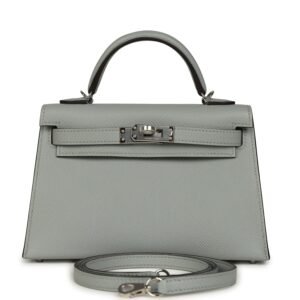 Hermes Kelly Sellier 20 Bleu Glacier Epsom Palladium Hardware