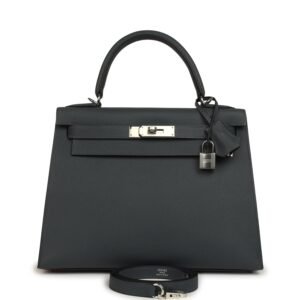 Hermes Kelly Sellier 28 Gris Misty Epsom Palladium Hardware