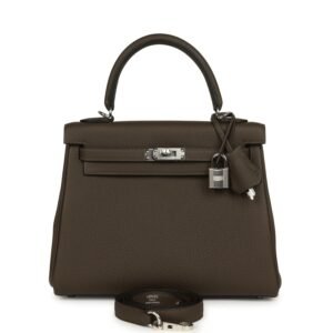 Hermes Kelly Retourne 25 Vert Loden Togo Palladium Hardware