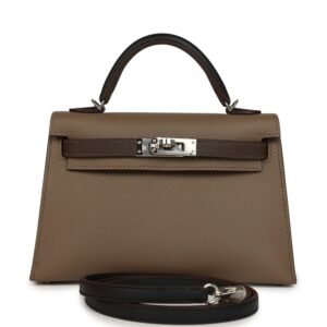 Hermes Kelly Sellier 20 Tri-color Etoupe, Ecorce, Black Epsom Palladium Hardware