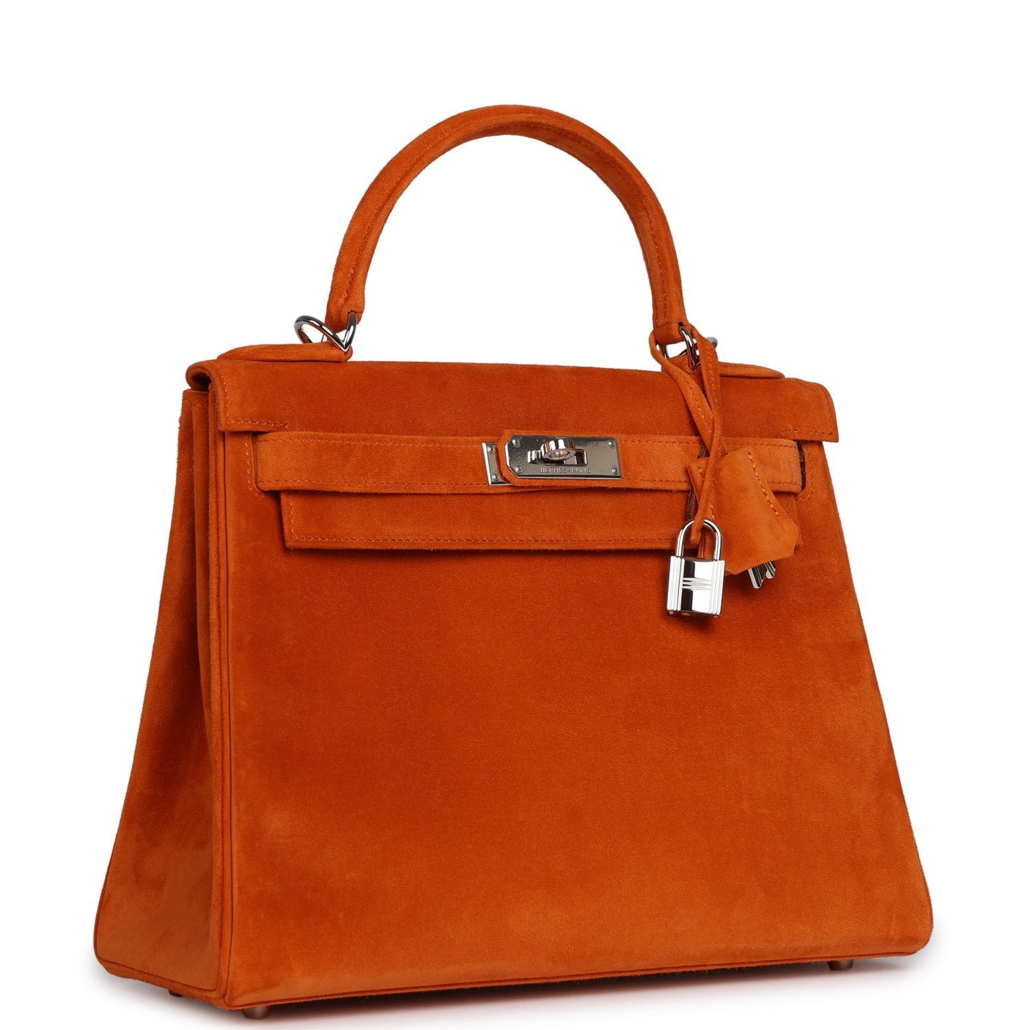 Vintage Hermes Kelly Retourne 28 Orange Doblis Palladium Hardware - Image 2