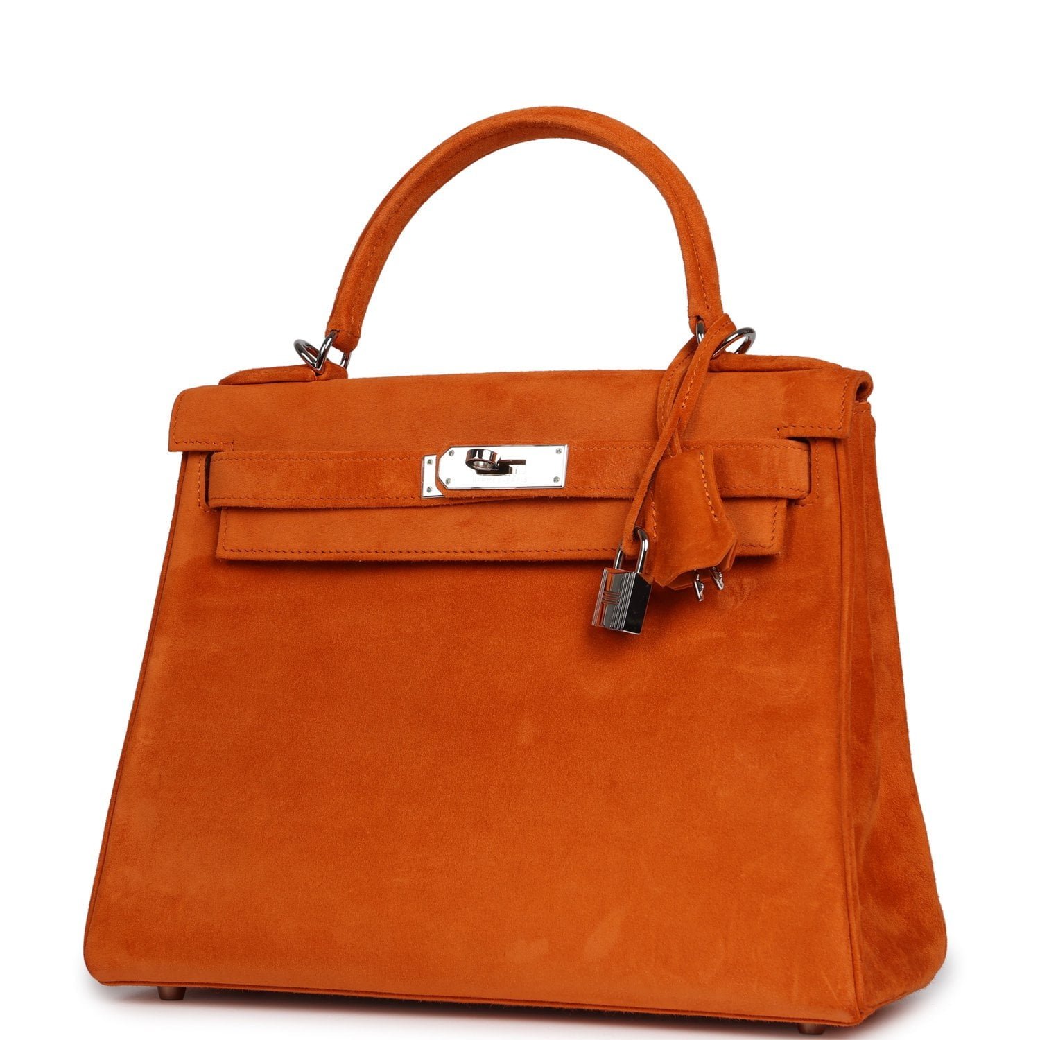 Vintage Hermes Kelly Retourne 28 Orange Doblis Palladium Hardware - Image 5