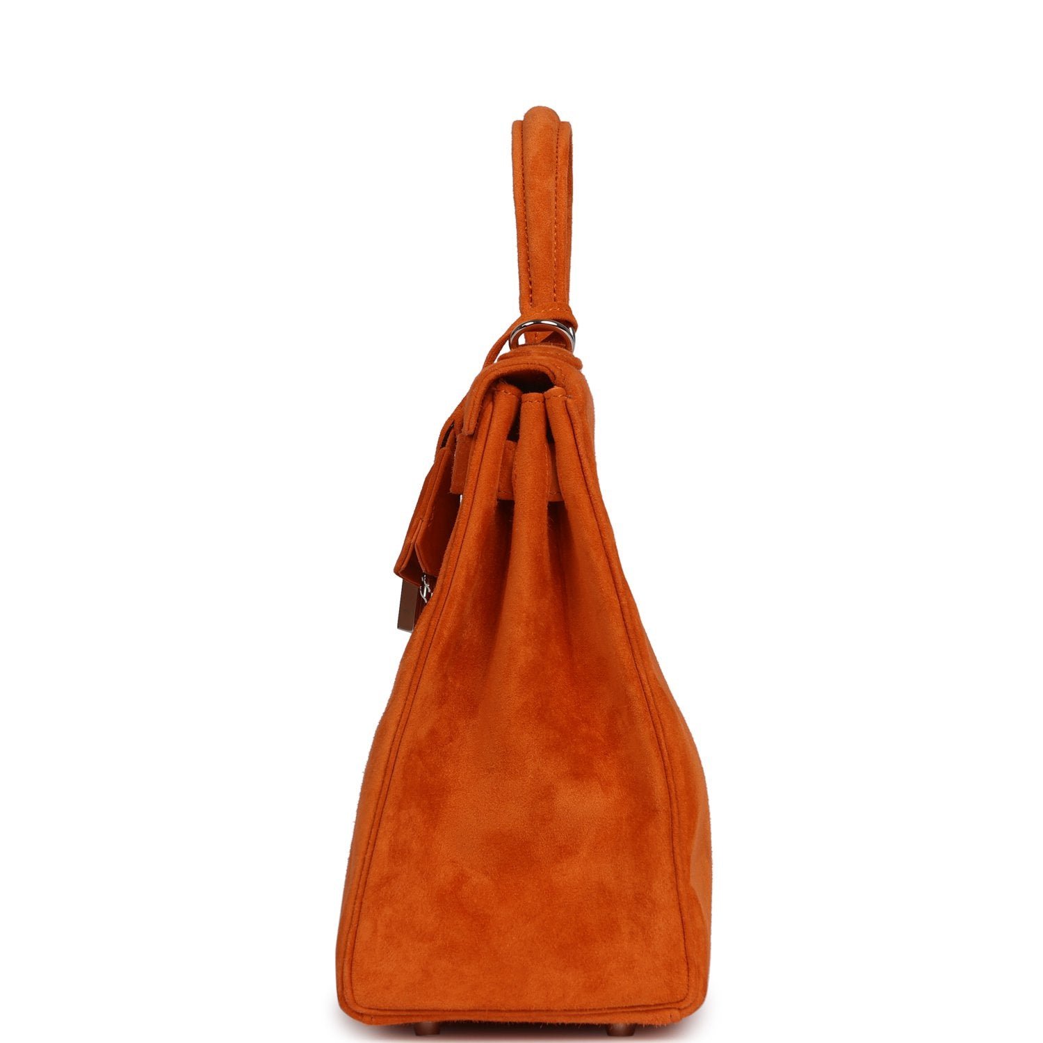 Vintage Hermes Kelly Retourne 28 Orange Doblis Palladium Hardware - Image 3