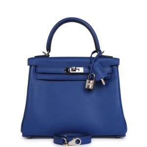 Hermes Kelly Retourne 25 Bleu Royal Swift Palladium Hardware