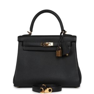 Hermes Kelly Retourne 25 Black Togo Gold Hardware (MAC-H-K-260715-2)