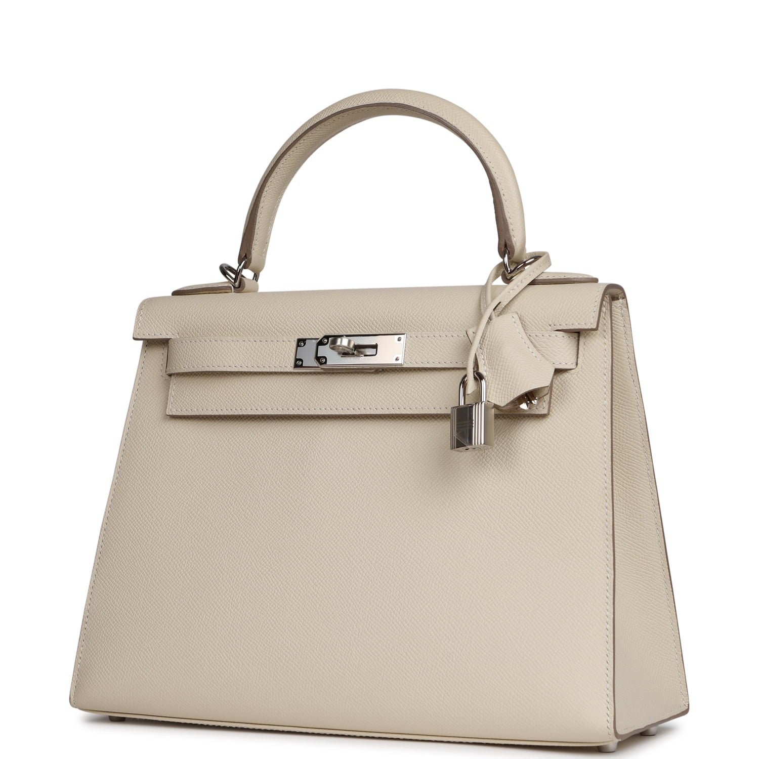 Hermes Kelly Sellier 28 Craie Epsom Palladium Hardware - Image 5