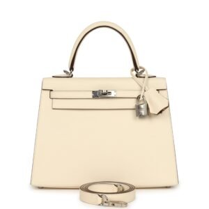 Hermes Kelly Sellier 25 Nata Verso Epsom Palladium Hardware