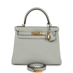 Hermes Kelly Retourne 28 Bleu Glacier Evercolor Gold Hardware