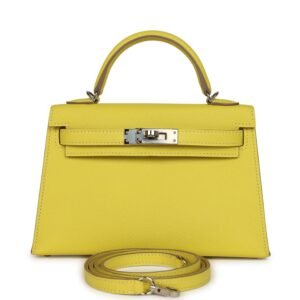 Hermes Kelly Sellier 20 Lime Epsom Palladium Hardware